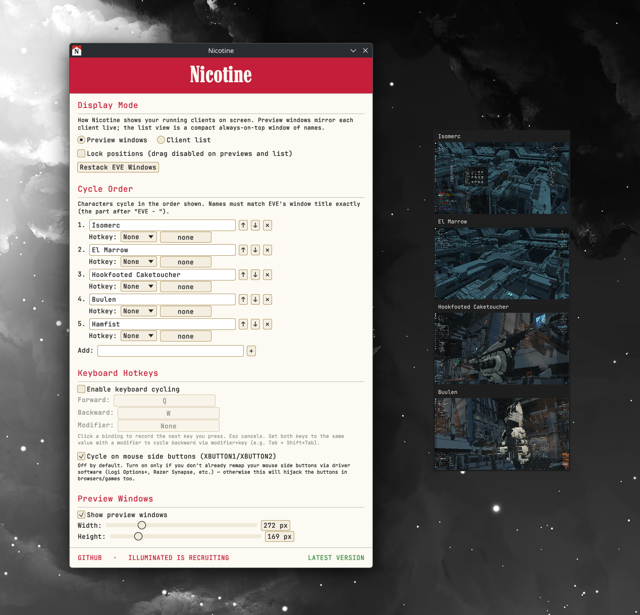 The old Nicotine UI